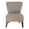 28 Inch Accent Chair Padded Back Black Legs Beige Fabric Upholstery By Casagear Home BM311952