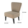 28 Inch Accent Chair Padded Back Black Legs Beige Fabric Upholstery By Casagear Home BM311952