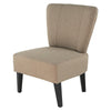 28 Inch Accent Chair, Padded Back, Black Legs, Beige Fabric Upholstery By Casagear Home