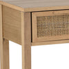 39 Inch Sofa Table 2 Drawers Rattan Cane Design MDF Pine Wood Brown By Casagear Home BM311958