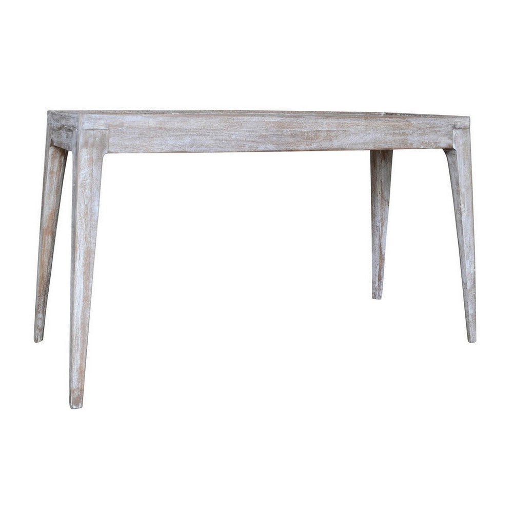 50 Inch Console Sofa Table, Cottage Inspired, Mango Wood, Distressed White  By Casagear Home