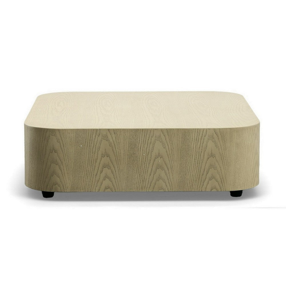 Cid Macy 36 Inch Low Coffee Table Square Modern Style Beige Brown Finish By Casagear Home BM312003