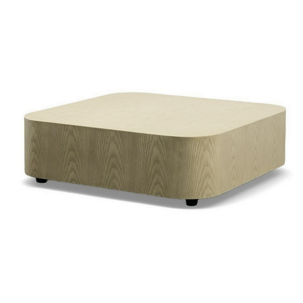 Cid Macy 36 Inch Low Coffee Table Square Modern Style Beige Brown Finish By Casagear Home BM312003