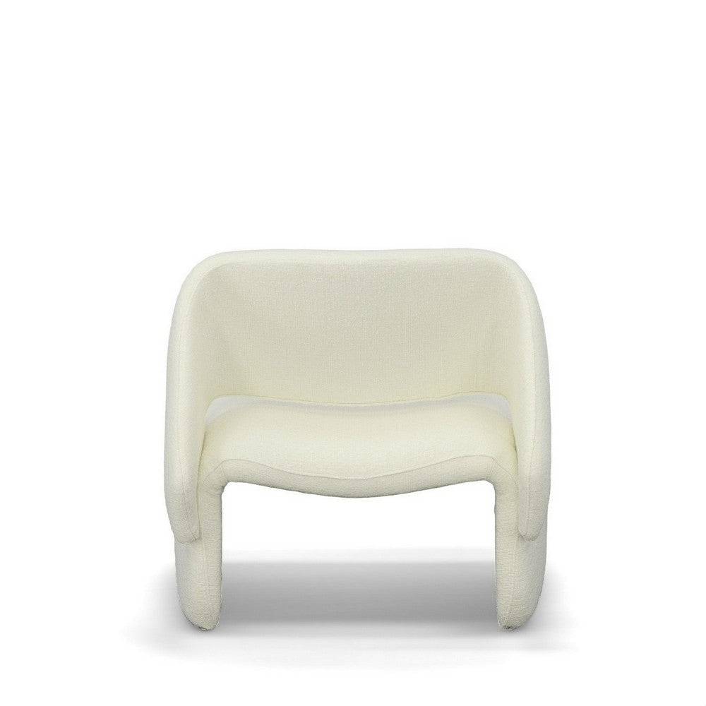 33 Inch Accent Chair Gold Buttons Winged Back Off White Upholstery By Casagear Home BM312009