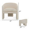 28 Inch Accent Chair Low Slung Seat 3 Legs Cream Fabric Upholstery By Casagear Home BM312010