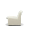 32 Inch Accent Chair Curved Sloped Back Off White Fabric Upholstery By Casagear Home BM312011