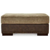 Srie 44 Inch Ottoman Nailhead Trim Plush Faux Leather Dual Tone Brown By Casagear Home BM312020