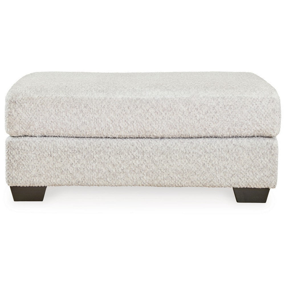 Emma 44 Inch Ottoman Plush Cushioned Top Soft Gray Polyester Upholstery By Casagear Home BM312033