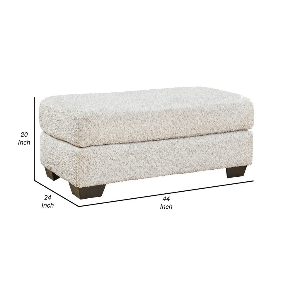 Emma 44 Inch Ottoman Plush Cushioned Top Soft Gray Polyester Upholstery By Casagear Home BM312033