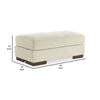 Magg 44 Inch Ottoman Low Profile Block Feet Beige Polyester Upholstery By Casagear Home BM312043