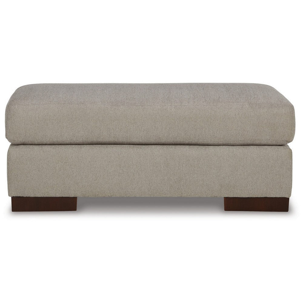 Magg 44 Inch Ottoman Low Profile Block Feet Gray Polyester Upholstery By Casagear Home BM312044