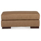 Aida 43 Inch Ottoman Oversized Attached Cushion Plush Brown Leather By Casagear Home BM312047