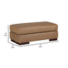 Aida 43 Inch Ottoman Oversized Attached Cushion Plush Brown Leather By Casagear Home BM312047