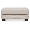 Moore 44 Inch Ottoman Nailhead Plush Cushion Beige Chenille Polyester By Casagear Home BM312062