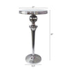 42 Inch Bar Drink Table Round Top Slender Turned Support Chrome Metal By Casagear Home BM312075