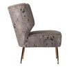 30 Inch Accent Leisure Chair Taupe Gray Tufted Floral Fabric Wingback By Casagear Home BM312087