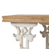 47 Inch Console Sofa Table Fir Wood Rectangular Top White Carved Legs By Casagear Home BM312101