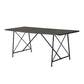 79 Inch Dining Table, Black Rectangular Top, Sleek X Shaped Iron Legs By Casagear Home