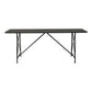 79 Inch Dining Table Black Rectangular Top Sleek X Shaped Iron Legs By Casagear Home BM312109