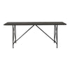 79 Inch Dining Table Black Rectangular Top Sleek X Shaped Iron Legs By Casagear Home BM312109