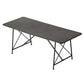 79 Inch Dining Table Black Rectangular Top Sleek X Shaped Iron Legs By Casagear Home BM312109