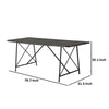 79 Inch Dining Table Black Rectangular Top Sleek X Shaped Iron Legs By Casagear Home BM312109