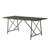 79 Inch Dining Table, Black Rectangular Top, Sleek X Shaped Iron Legs By Casagear Home