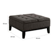 Orin 36 Inch Ottoman Split Storage Lid Tufted Dark Gray Upholstery Wood By Casagear Home BM312133