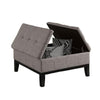 Orin 36 Inch Ottoman Split Storage Lid Tufted Light Gray Upholstery Wood By Casagear Home BM312134