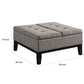 Orin 36 Inch Ottoman Split Storage Lid Tufted Light Gray Upholstery Wood By Casagear Home BM312134