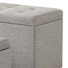 Uriel 3 Piece Storage Bench and 2 Nesting Ottomans Tufted Light Gray Beige By Casagear Home BM312135