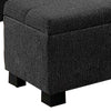 Uriel 3 Piece Storage Bench and 2 Nesting Ottomans Tufted Dark Gray Fabric By Casagear Home BM312136