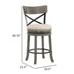 Vesper 27 Inch Swivel Counter Stool Chair Set of 2 Beige Seat Gray Wood By Casagear Home BM312145