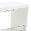 Zaina 42 Inch Modern Bar Table 3 Shelves Tempered Glass White Chrome By Casagear Home BM312148