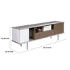 70 Inch TV Entertainment Console 1 Drawer Shelves White Brown Gray By Casagear Home BM312169