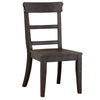 Lase 22 Inch Dining Side Chair Set of 2 Ladder Back Antique Black Wood By Casagear Home BM312188