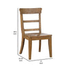 Lase 22 Inch Dining Side Chair Set of 2 Ladder Back Natural Brown Wood By Casagear Home BM312189