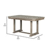 Lais 60 Inch Dining Table Rectangular Diamond Wood Grain Pattern Gray By Casagear Home BM312198