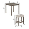 5 Piece Counter Height Table Set with 4 Stools Beige Fabric Gray Wood By Casagear Home BM312199