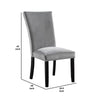 28 Inch Dining Side Chair Set of 2 Padded Gray Flannelette Black Wood By Casagear Home BM312200