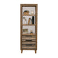 Tisha 73 Inch Bookcase 3 Drawers 3 Open Shelves Solid Wood Chalk Brown By Casagear Home BM312207