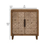 Vera 39 Inch Accent Wine Rack Cabinet 2 Doors Solid Pine Brown Beige By Casagear Home BM312248