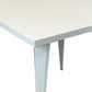 Oran 32 Inch Dining Table Square Metal Top Tapered Legs White Finish By Casagear Home BM312252