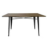 Matie 55 Inch Dining Table Rectangular Wood Top Metal Legs Gray Finish By Casagear Home BM312253