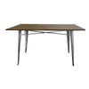 Matie 55 Inch Dining Table Rectangular Wood Top Metal Legs Natural By Casagear Home BM312254