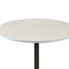 Mari 36 Inch Dining Table Smooth White Round Top and Stainless Steel Base By Casagear Home BM312267