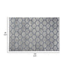 Trix 8 x 10 Large Area Rug Trellis Design Quatrefoil Pattern Gray Cotton By Casagear Home BM312326