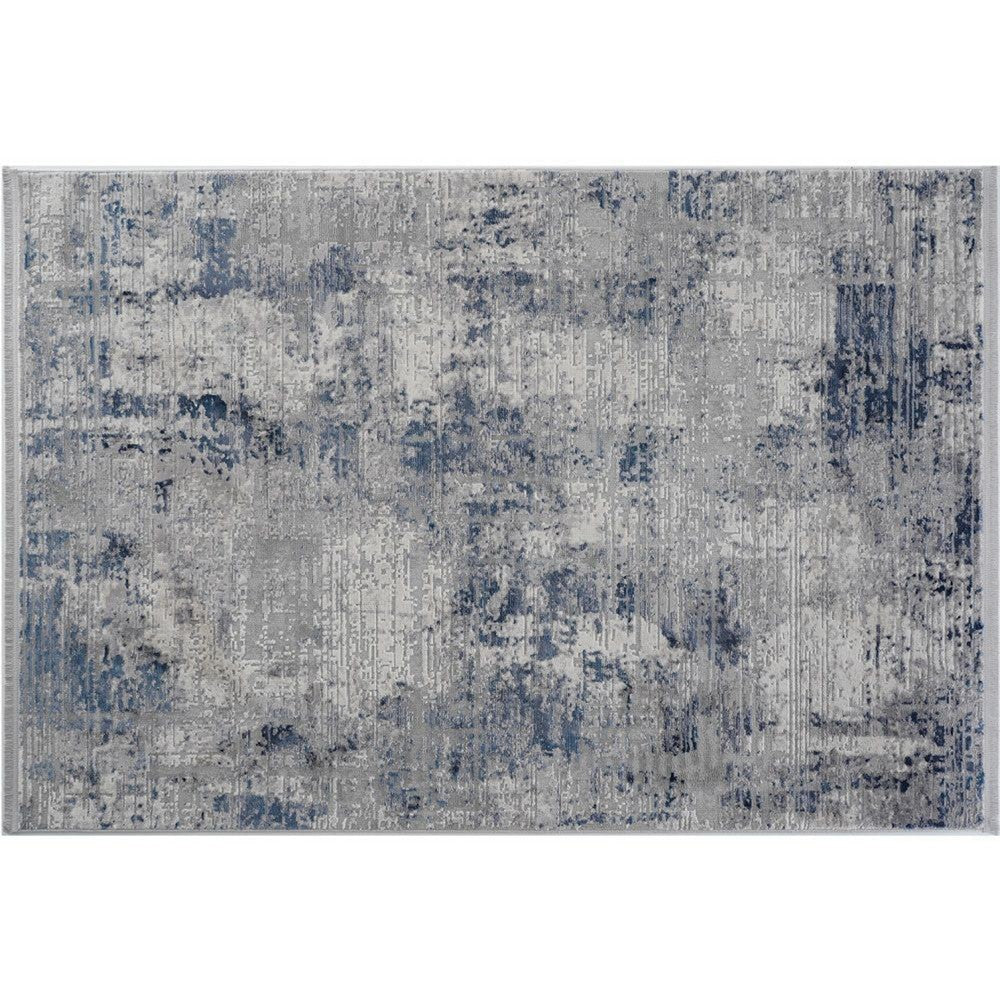 Trix 8 x 10 Large Area Rug, Abstract Paint Like Design, Gray Cotton Fiber By Casagear Home