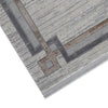 Trix 8 x 10 Large Area Rug Greek Key Style Micro Fringe Gray Cotton By Casagear Home BM312333