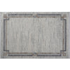 Trix 8 x 10 Large Area Rug, Greek Key Style, Micro Fringe, Gray Cotton By Casagear Home